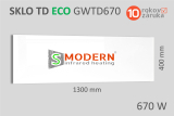 Skleněný infrapanel SMODERN® TD ECO GWTD670 / 670 W, bílé sklo