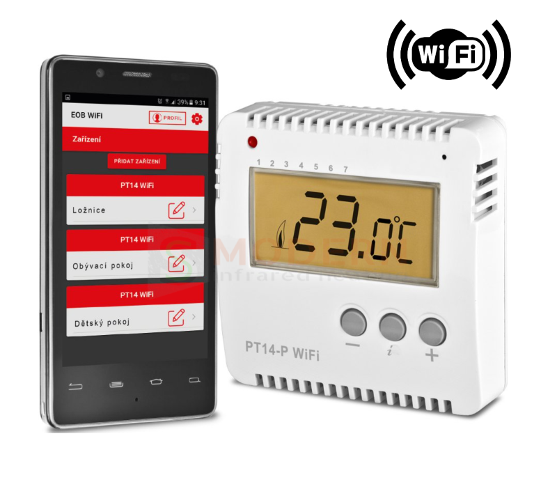 Prostorový WiFi termostat PT14-P 