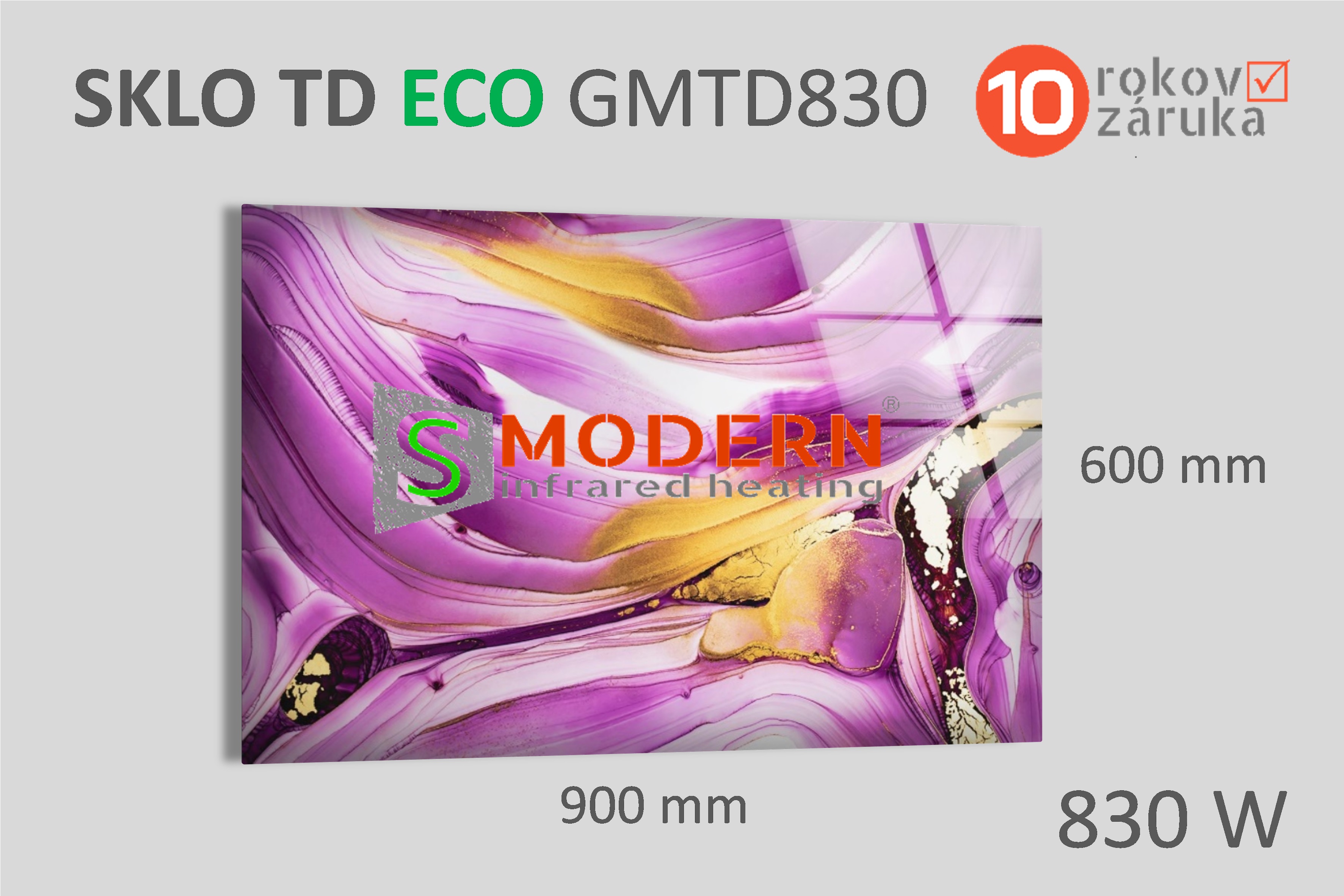Skleněný infrapanel SMODERN® TD ECO GMTD830 / 830 W, obrazový