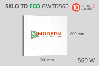 Skleněný infrapanel SMODERN® TD ECO GWTD560 / 560 W, bílé sklo